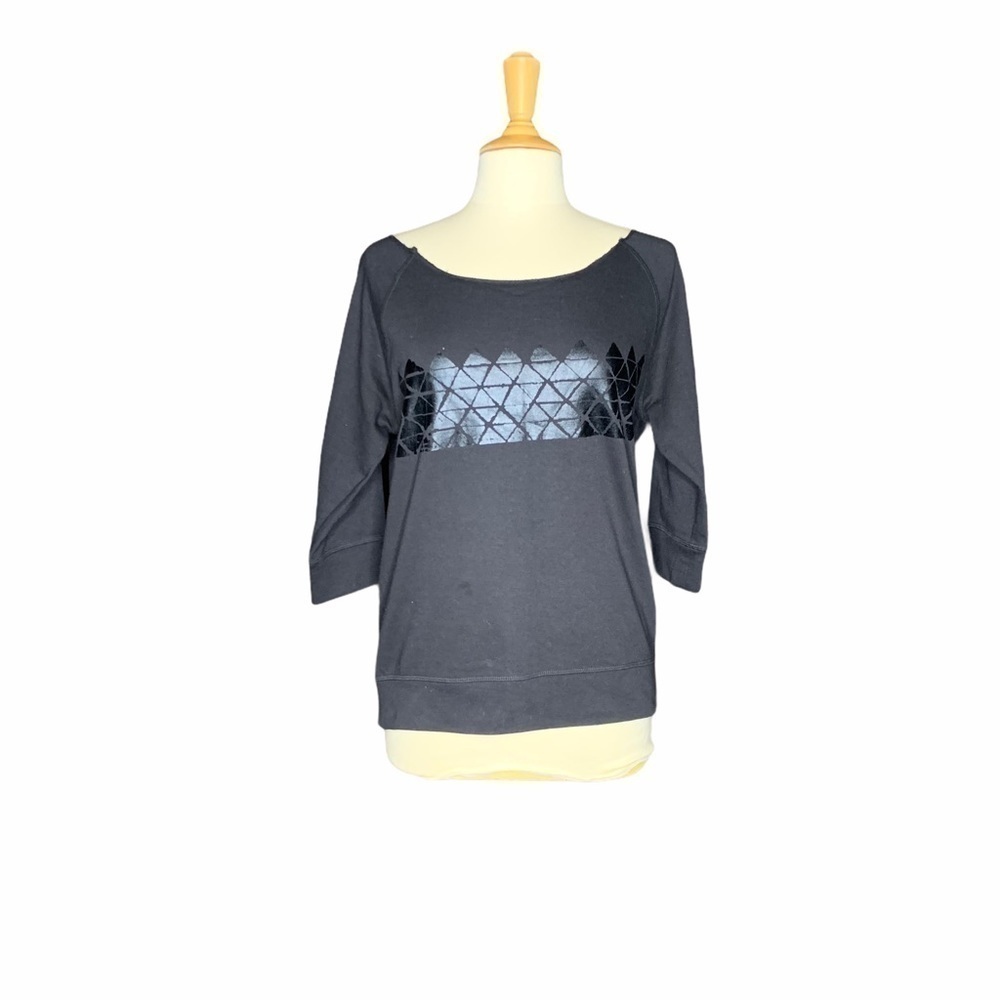 Fabletics Cotton Pullover Sweater Black Large EUC